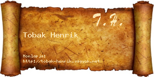 Tobak Henrik névjegykártya